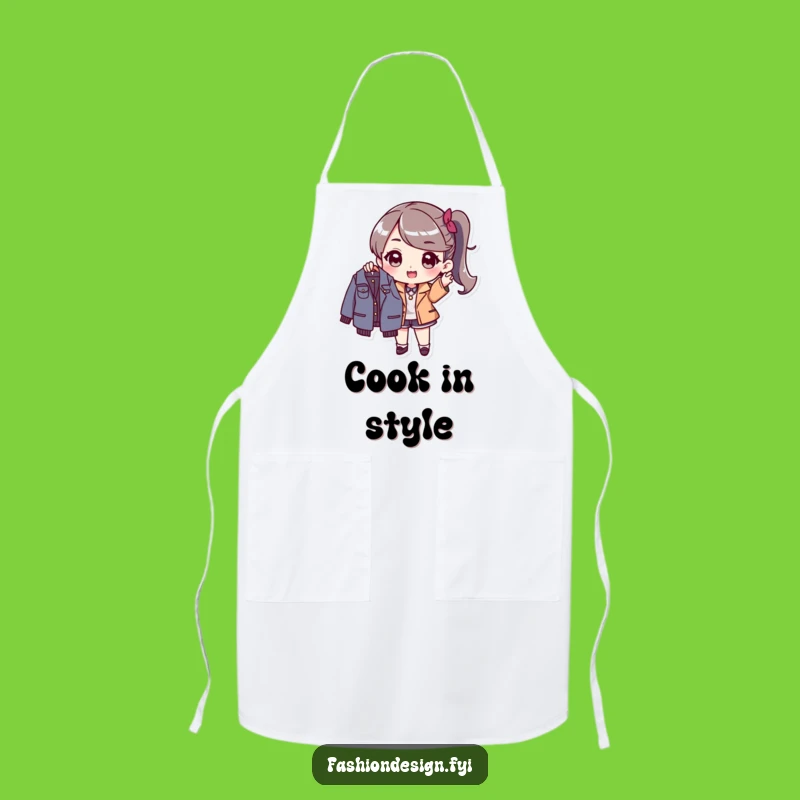 Funny Fashionista Apron: Stylish Character with New Garment, Kitchen Humorous Gift