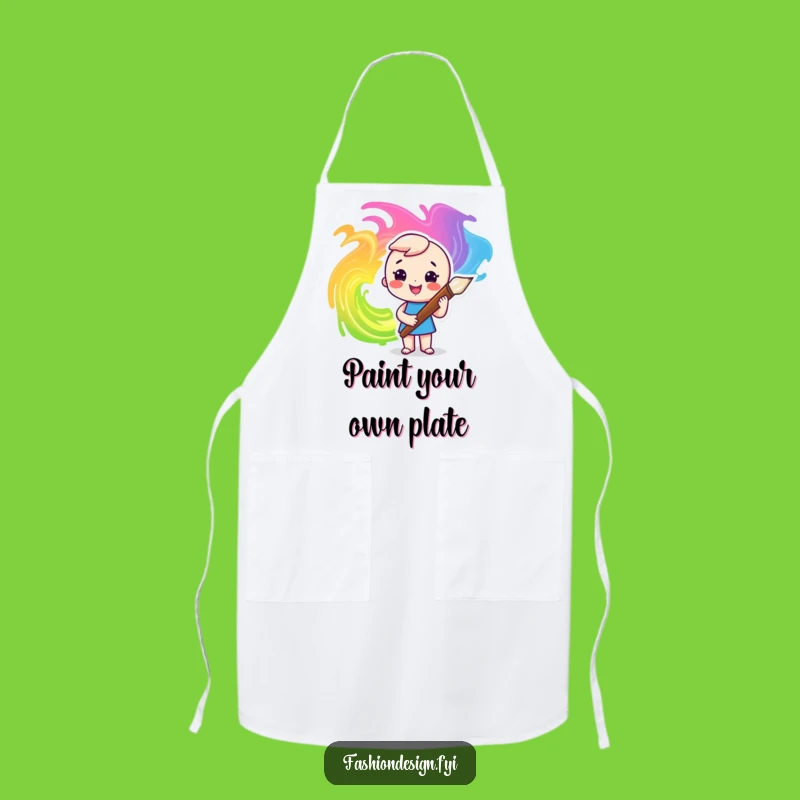 Funny Artist Apron: Paintbrush & Swirls - Create Messily!