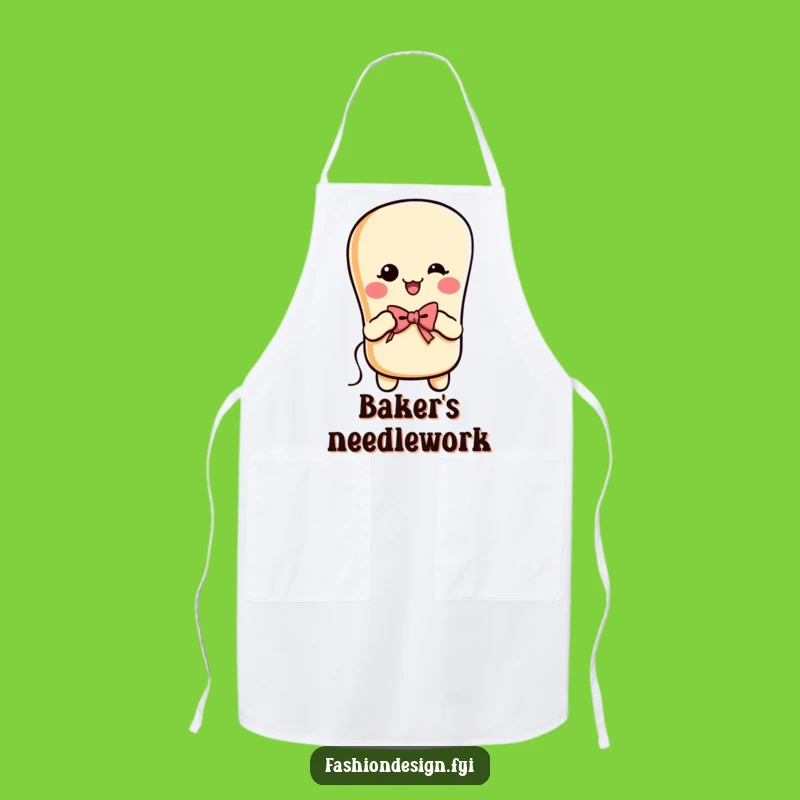 Funny Baguette Sewing Apron: Cheerful Baker's Kitchen Wear Gift