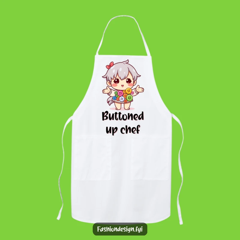 Funny Crafter Apron - Kitchen Button Art & Hobby Fun