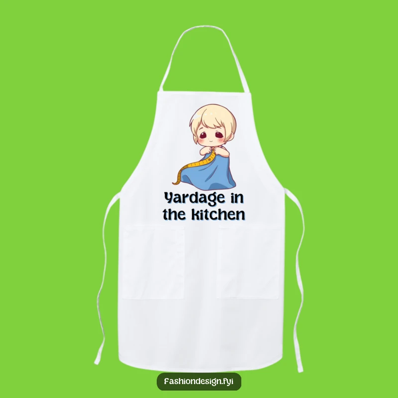 Funny Fabric Measuring Apron. Keep clean and laugh while you sew.