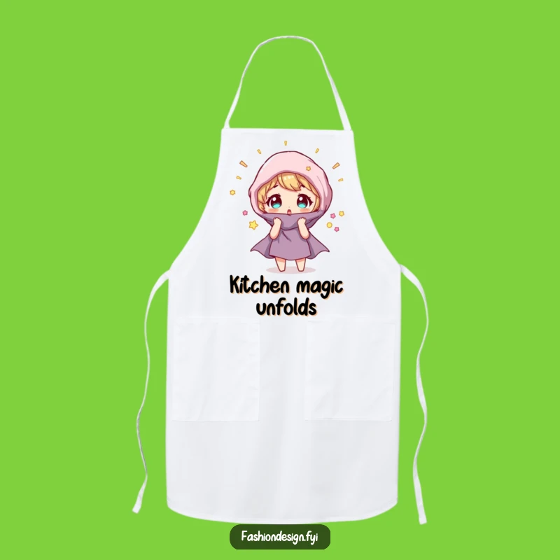 Funny Magical Fabric Apron: Surprised Character, Kitchen Humorous Gift