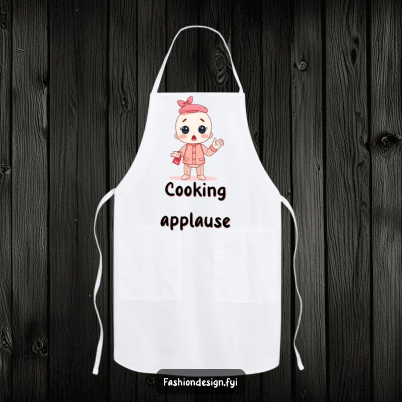 Funny Mannequin Apron displaying a character erupting in surprised applause, providing protection with a humorous and celebratory flair.