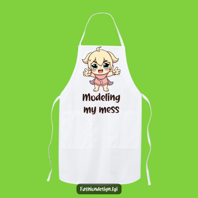 Funny Model Apron: Fashionable Protection with a Dramatic Pose, a Hilarious Gift