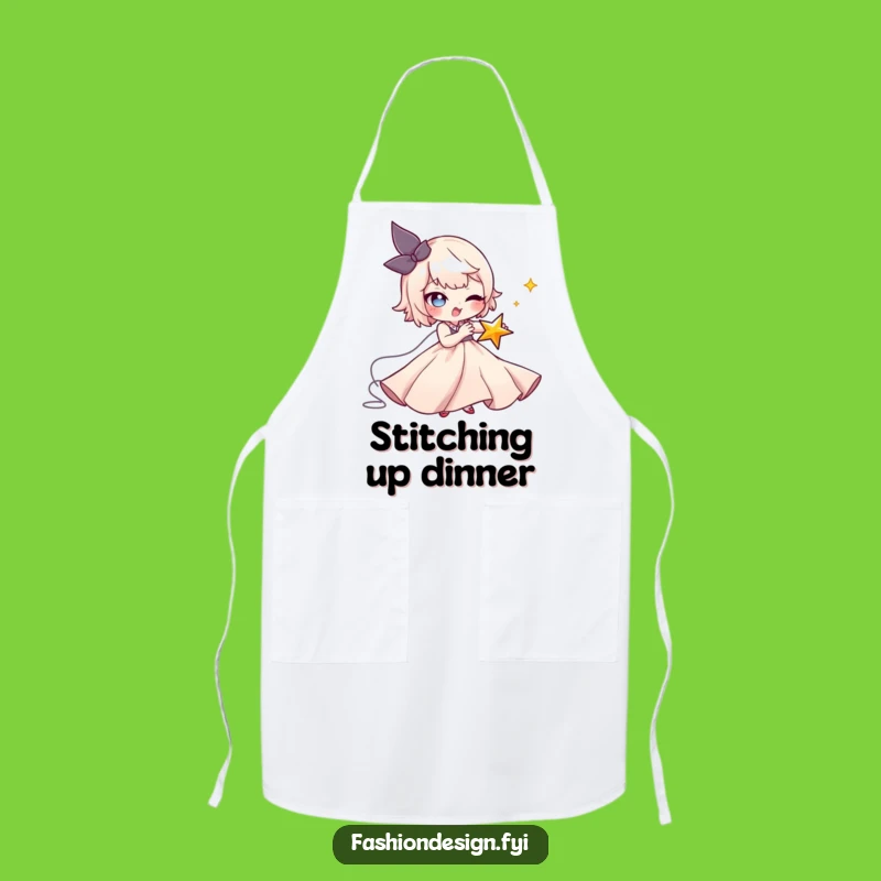 Funny Seamstress Apron: Create with Mischievous Flair and Flowing Gown Style