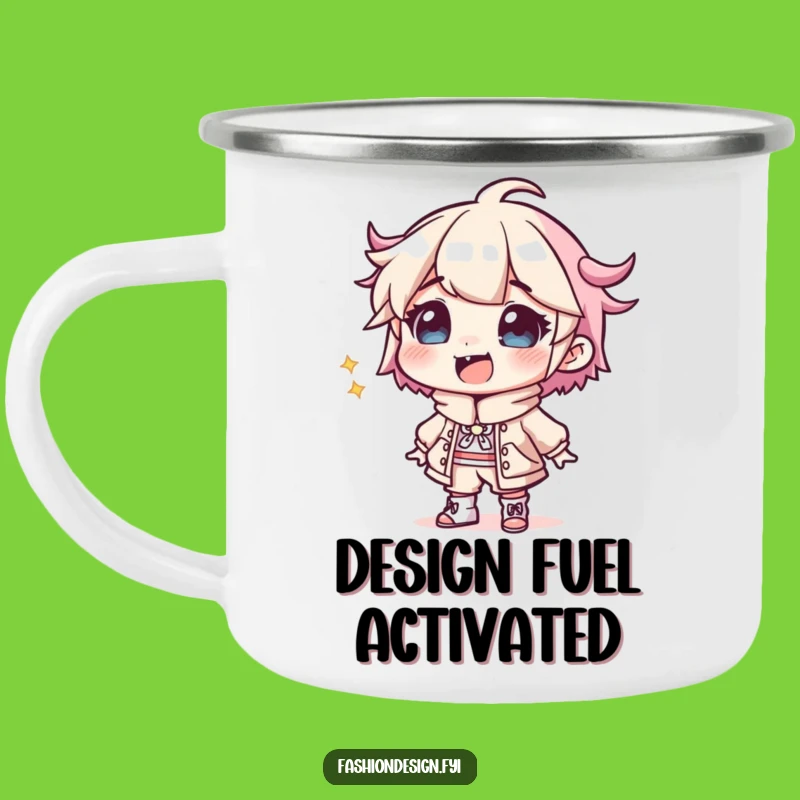 Funny Giggling Designer Outfit Camping Mug: Creative Camp Companion Gift