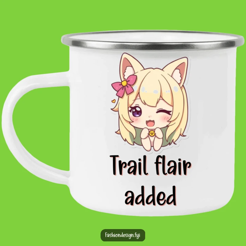 Durable Funny Winking Accessory Camping Mug. Your companion for adventures with flair.