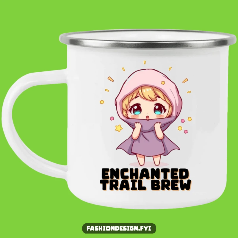 Funny Magical Fabric Camping Mug: Surprised Character, Outdoor Humorous Gift