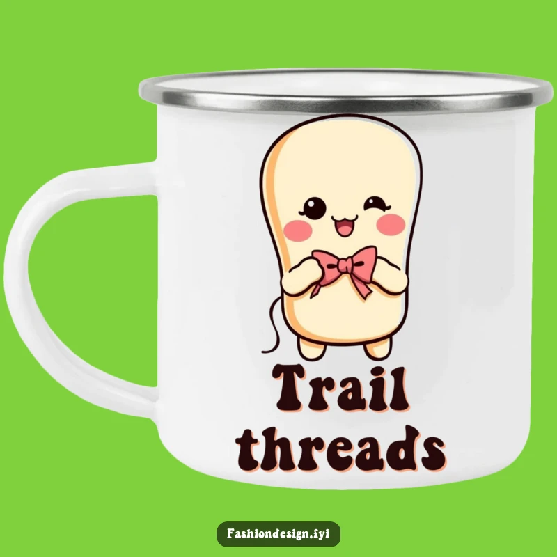 Funny Baguette Sewing Camping Mug: Cheerful Baker's Outdoor Craft Gift