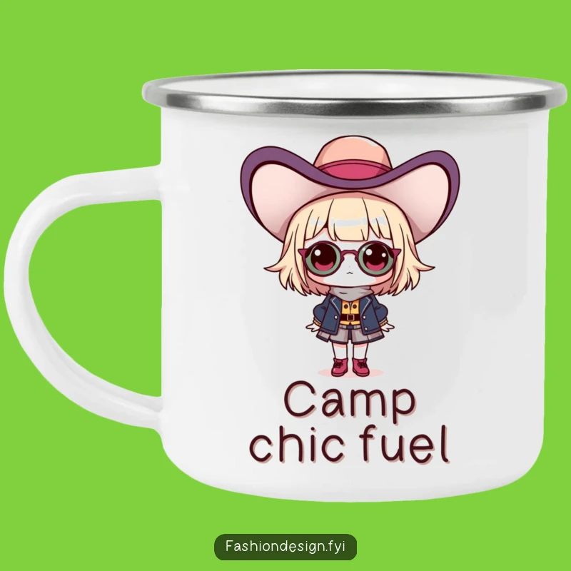 Funny Fashionista Hat Camping Mug: Stylish Sips Funny Gift