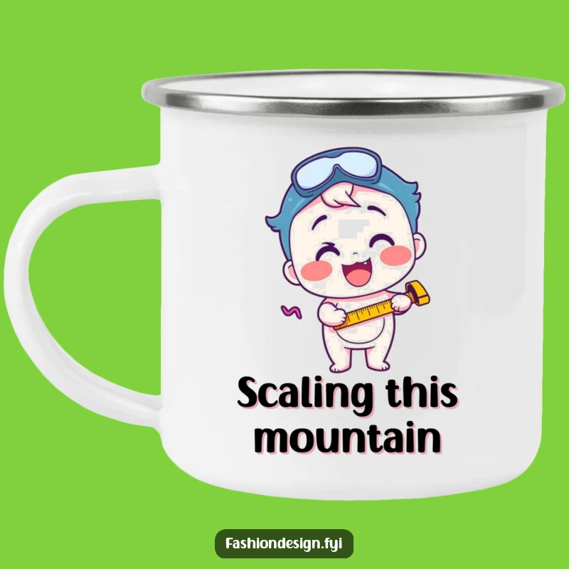 Funny Measuring Tape Camping Mug: Focused Excitement for Outdoor Projects