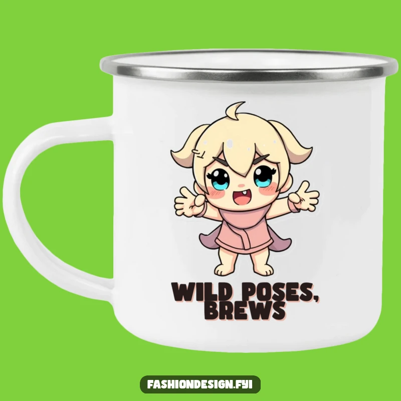 Funny Model Camping Mug: Dramatic Poses Under the Stars, a Hilarious Outdoor Gift