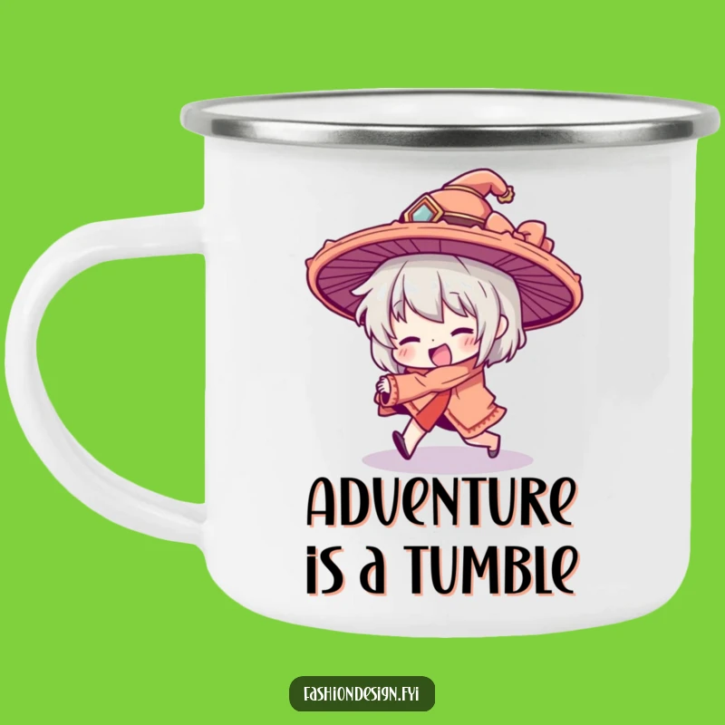 Funny Oversized Hat Tripping Camping Mug - Hilarious Outdoor Laugh Gift