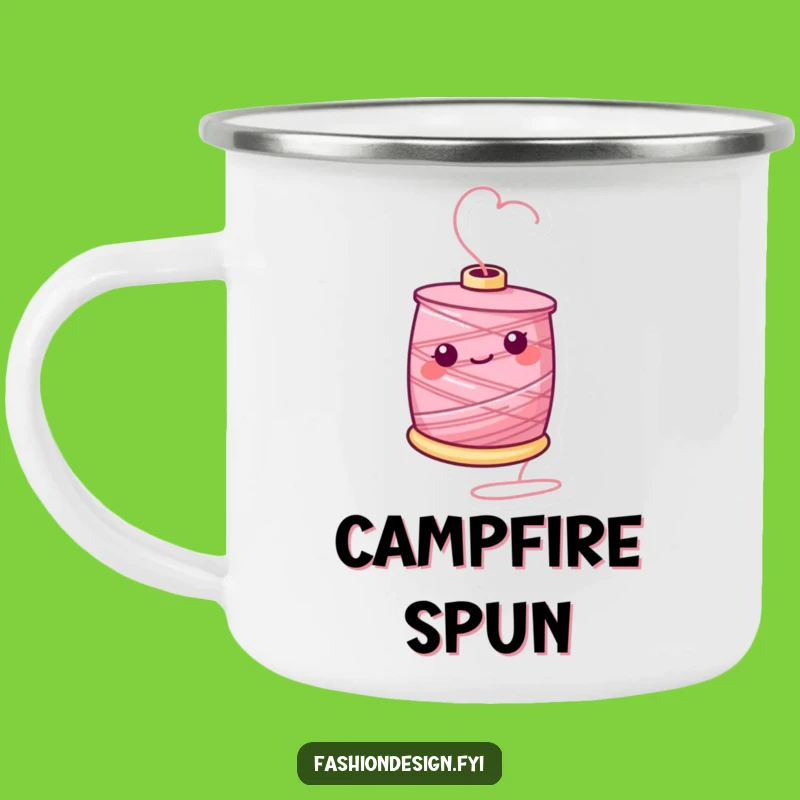 Funny Thread Spool Camping Mug: Crafty Adventures Funny Gift