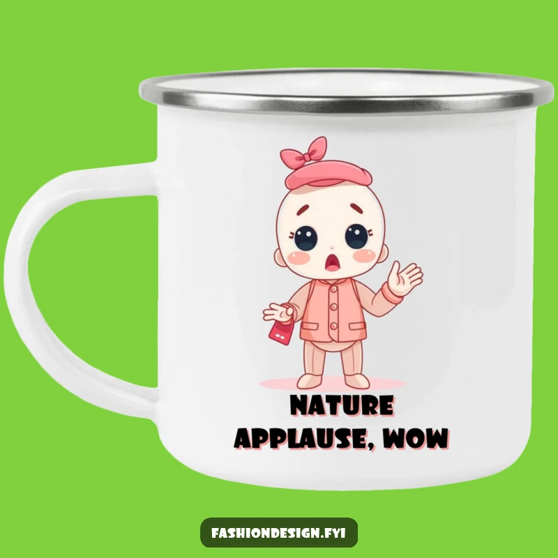 Funny Mannequin Camping Mug: Surprised Applause Outdoors, a Hilarious Gift
