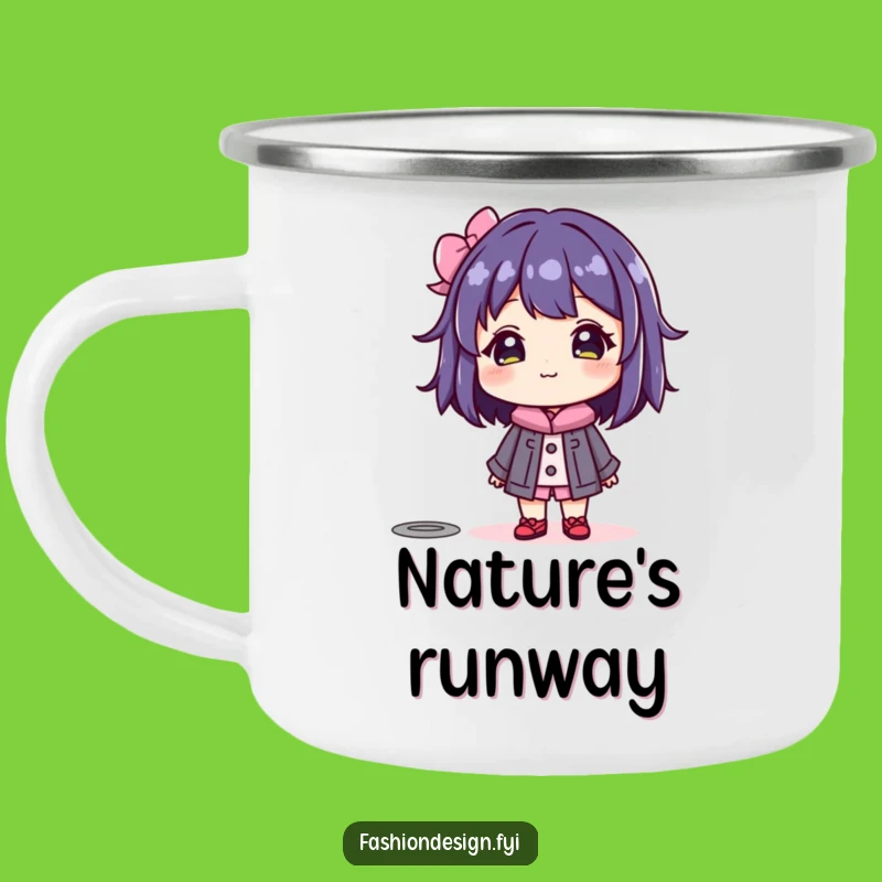 Funny Mannequin Admiration Camping Mug: Beaming Character's Stylish Brew