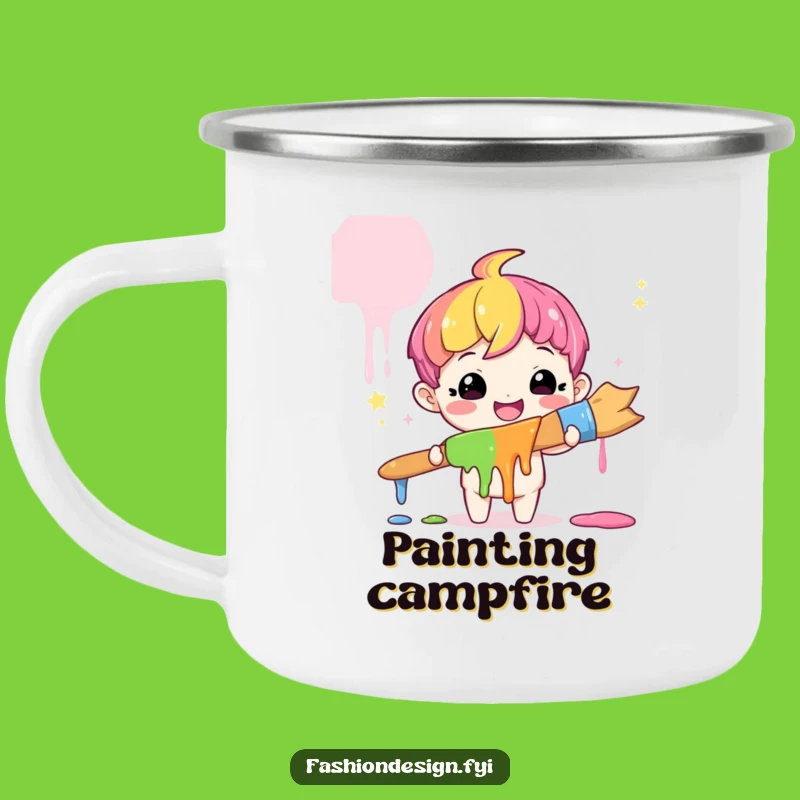 Funny Artist Rainbow Camping Mug: Fuel Your Adventures with Colorful Humor
