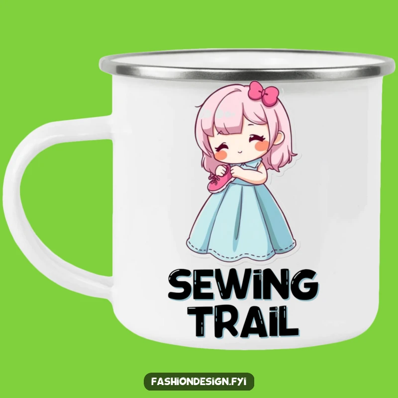 Funny Happy Seamstress Camping Mug: Sip Your Coffee with Crafty Cheer