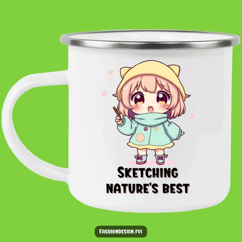 Funny Fashion Sketcher Camping Mug: Outfit Design - Creative Adventures!