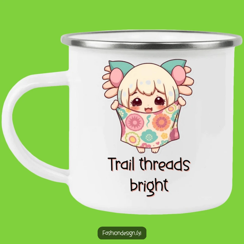 Funny Fabric Fanatic Camping Mug: Enjoy Nature with Creative Joy