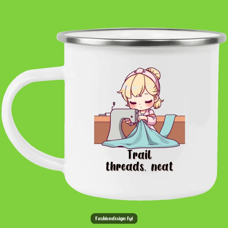 Funny Seamstress Camping Mug: Draping Fabric Adventures, a Hilarious Outdoor Gift