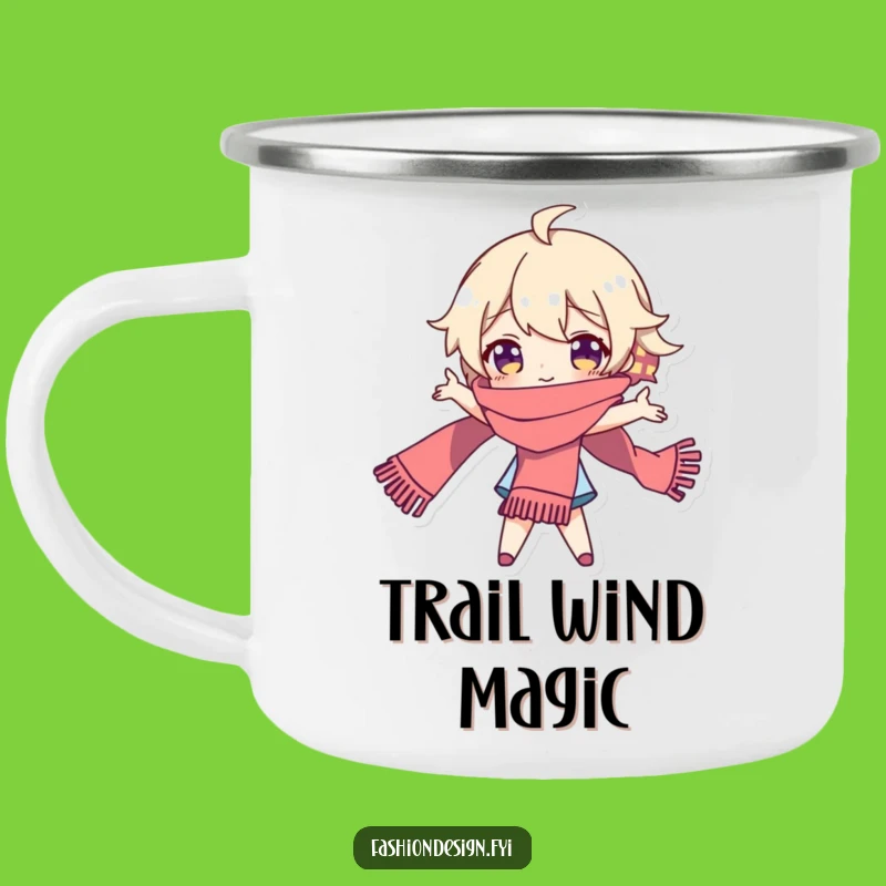 Funny Dramatic Scarf Camping Mug: Playful Character's Theatrical Brew