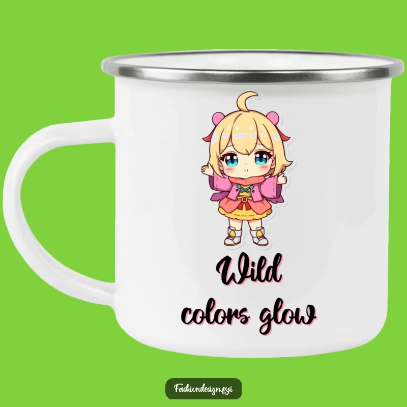 Funny Fashion Showcase Camping Mug: Character with Unique Outfit, Outdoor Humorous Gift
