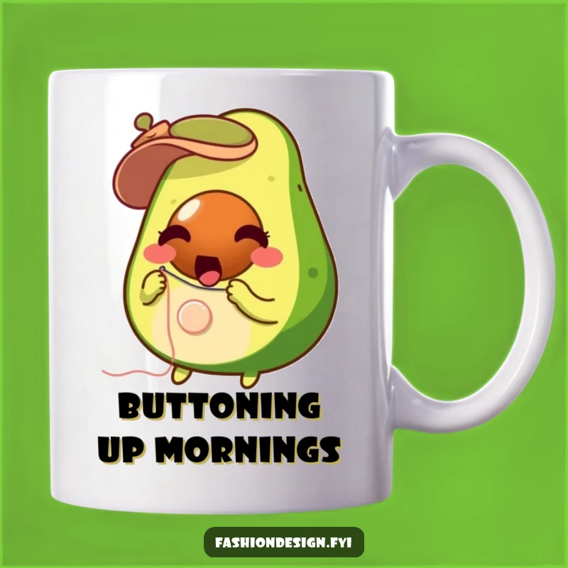 Funny Surprised Avocado Sewing Mug: Quirky Crafter's Gift for Little Fixes