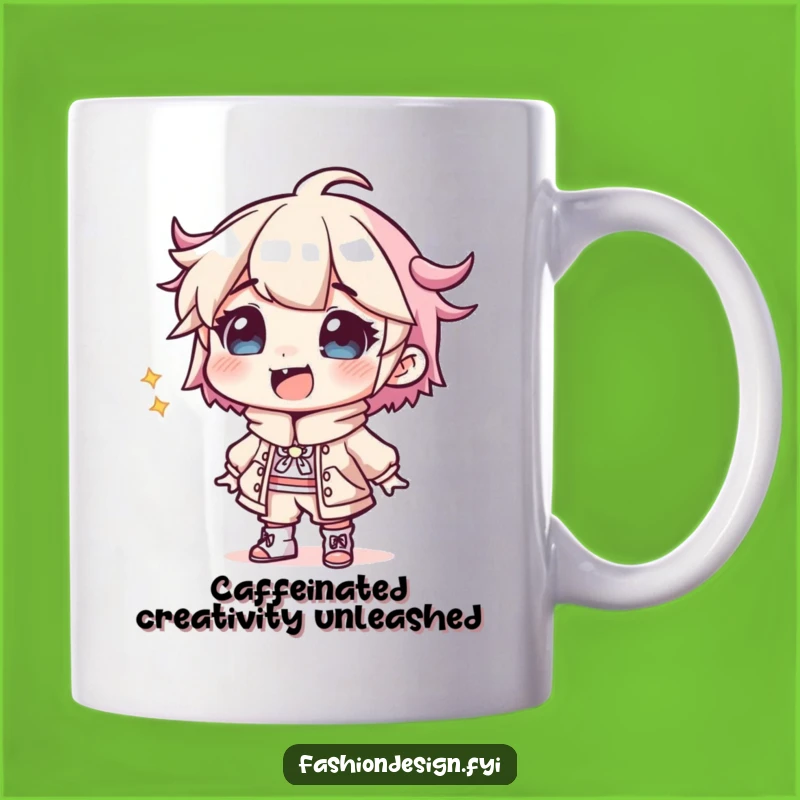 Funny Giggling Designer Outfit Mug: Wacky Sketch Art Gift