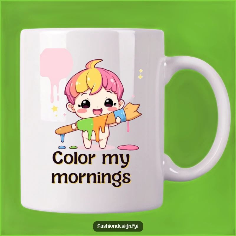 Funny Artist Mug: Unleash Your Inner Creator with Rainbow Paint Joy