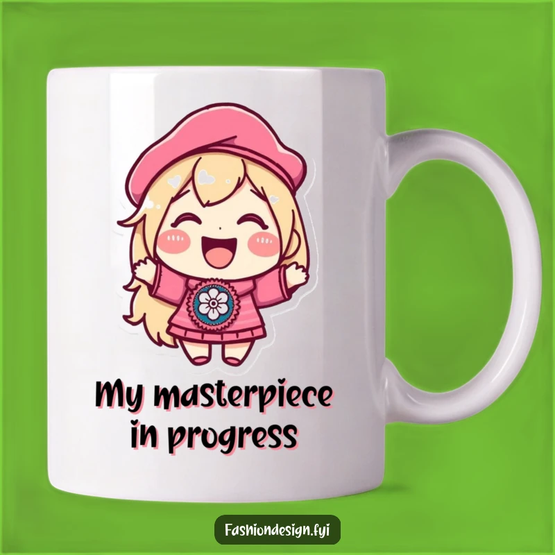 Funny Beret Character Patch Display Mug: A Joyful Gift for Art Lovers