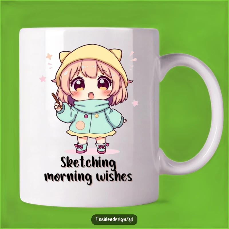 Funny Fashion Sketcher Mug: Whimsical Outfit - Design Fun!