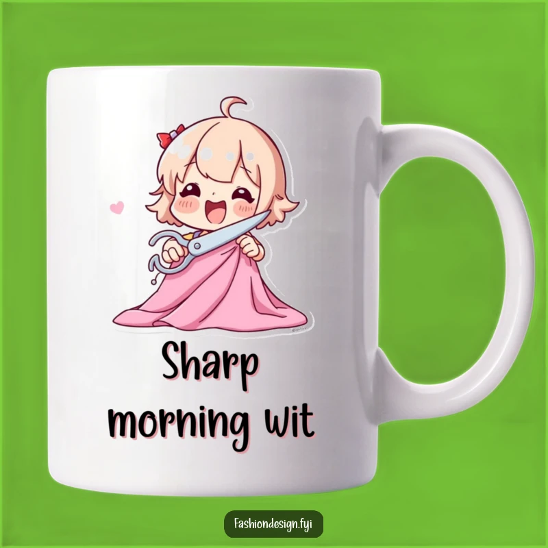 Funny Sewing Mug: Playful Cutter Art, Perfect Funny Gift for Crafters and Tailors