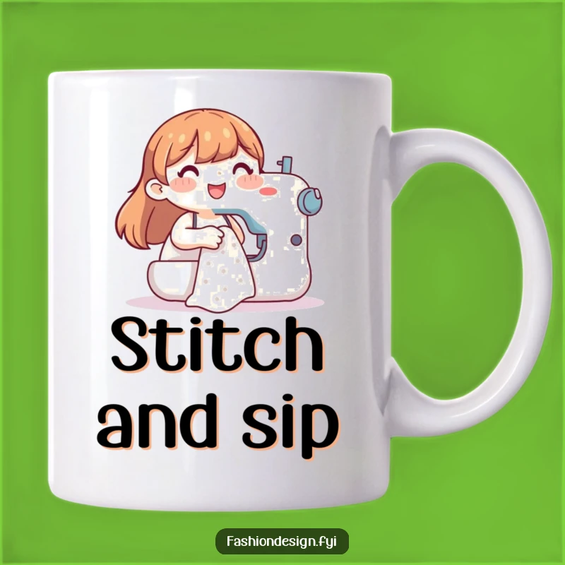 Funny Sewing Character Mug: Handmade Creations Funny Gift for Crafters