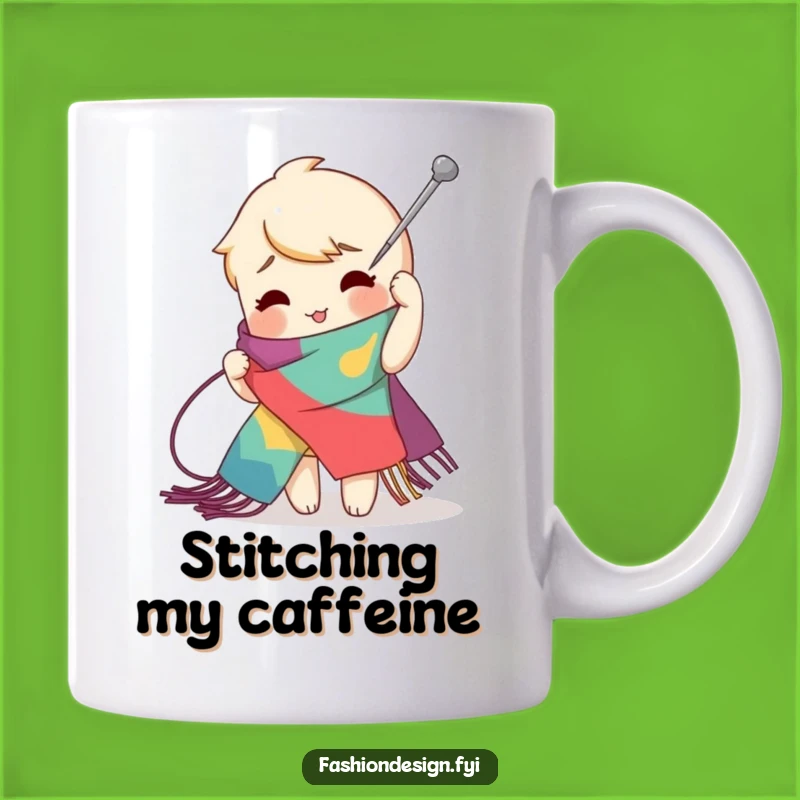 Funny Zig-Zag Stitch Mug, Playful Craft Humor, Perfect Gift