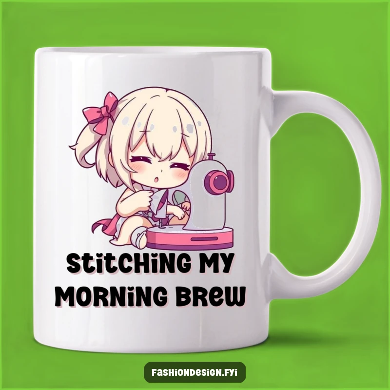 Funny Seamstress Mug: Dramatic Character with Sewing Machine, Perfect Humorous Gift