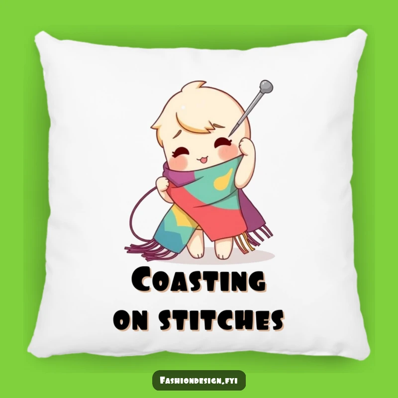 Funny Zig-Zag Stitch Pillow, Cozy Boldness, Perfect Accent Gift