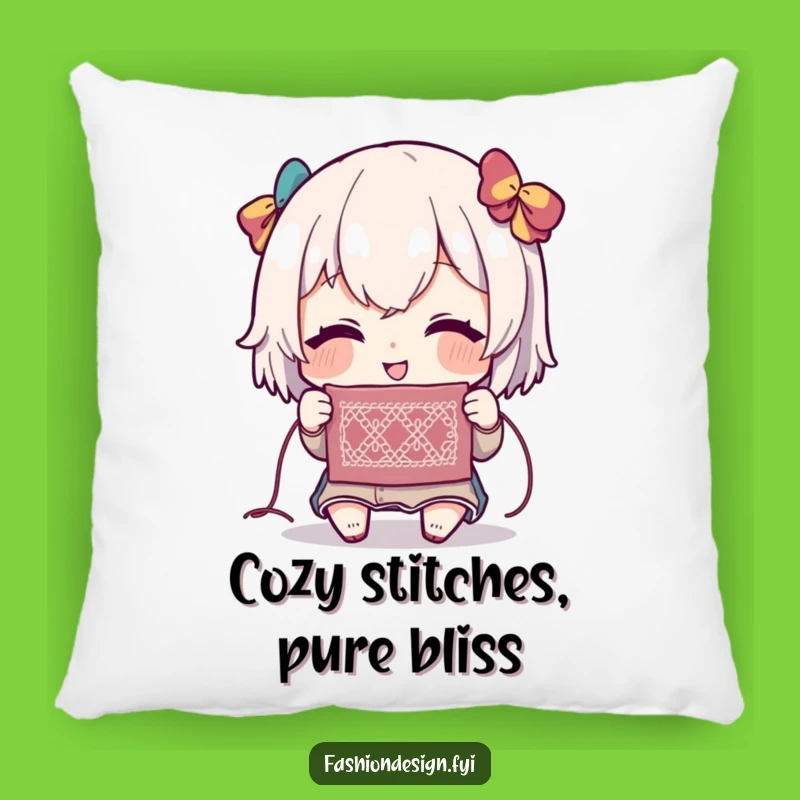 Funny Stitch Pillow: Comfy Accent for Crafters' Nooks Gift