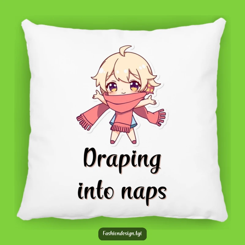 Funny Dramatic Scarf Pillow: Cozy Character with Theatrical Flair