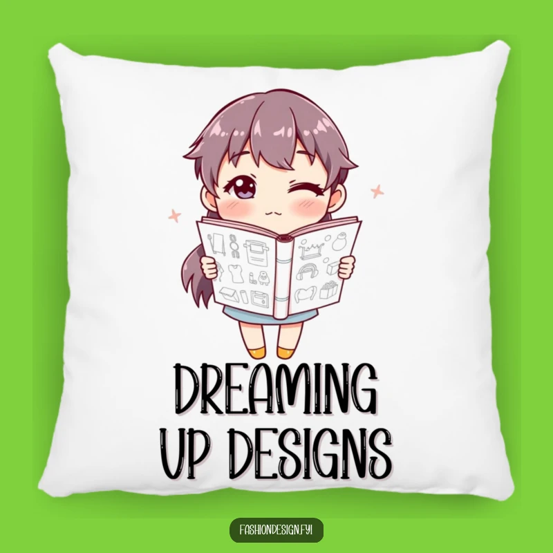 Funny Designer Pillow: Winking artist comfort, a soft funny gift for creators.