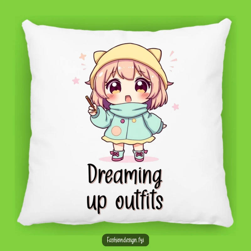 Funny Fashion Sketcher Pillow: Outfit Design - Cozy Creativity!