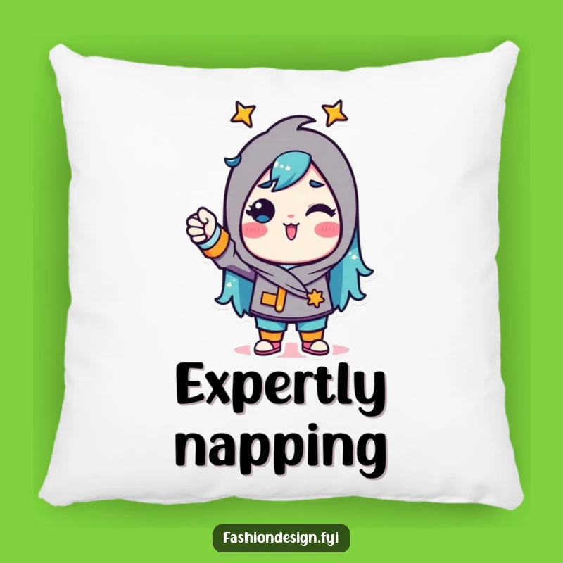 Funny Triumphant Fabric Pinning Pillow: Confident crafting comfort, a fun funny gift.