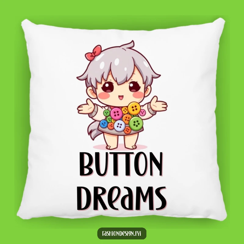 Funny Crafter Pillow - Cozy Button Art & Hobby Comfort