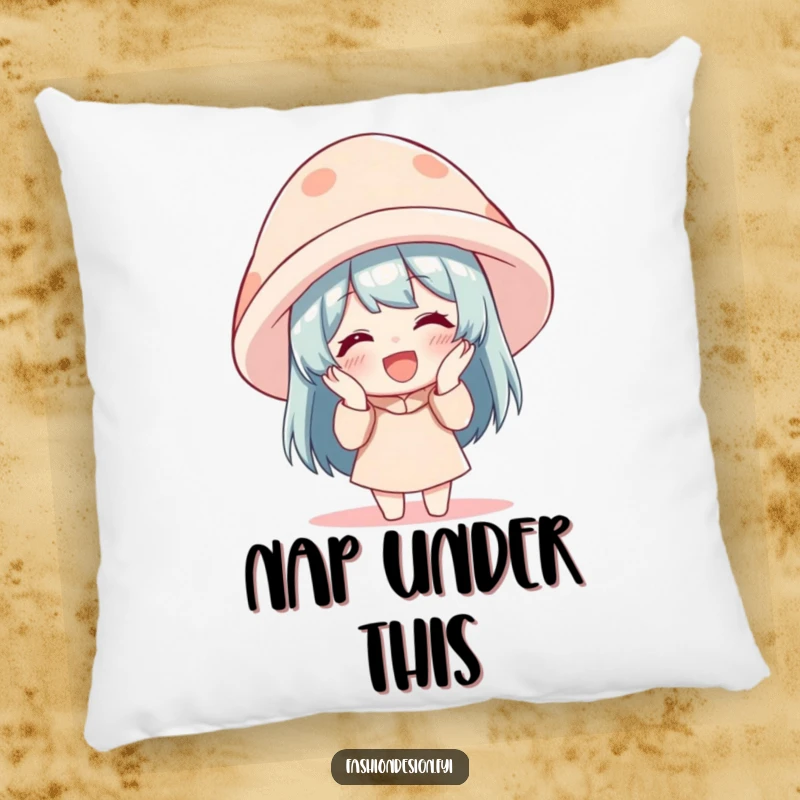 Funny Pillow: A character giggles with delight while wearing a comically oversized hat, offering cozy comedic charm.