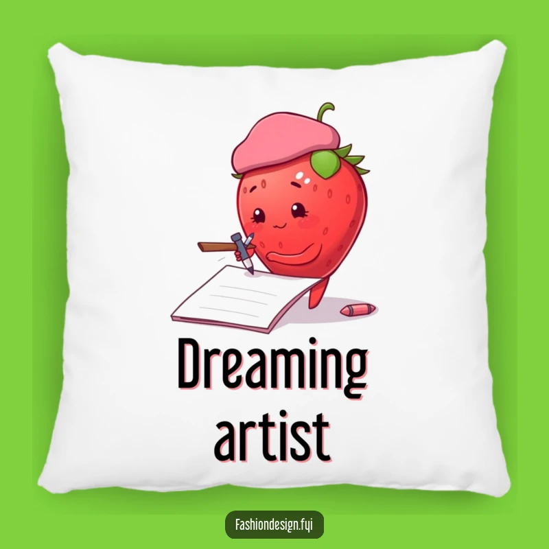 Funny Strawberry Sketch Pillow: Cozy and Artistic Accent for Your Space Gift