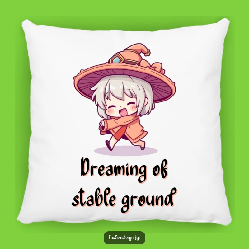 Funny Tripping Character Pillow with Oversized Hat - Comfy & Hilarious Decor Gift