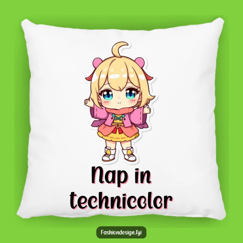 Funny Fashion Showcase Pillow: Character with Unique Outfit, Cozy Humorous Gift