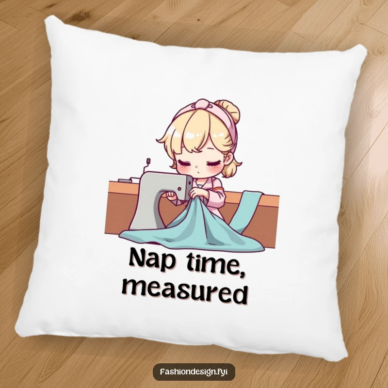 Funny Seamstress Pillow with detailed fabric draping art, offering comfort and a humorous nod to sewing expertise, great for decor.