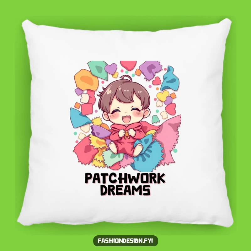 Funny Pillow: Snuggle Up with a Giggling Crafter and Colorful Fabric Scraps