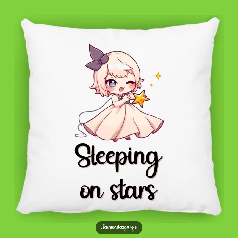 Funny Seamstress Star Pillow: Cuddle Up with Mischief and Flowing Gown Comfort